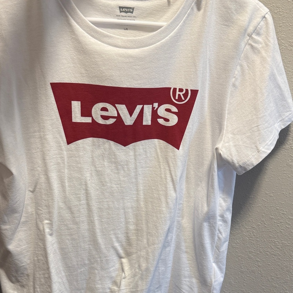 Levi's Red Logo on White Tee